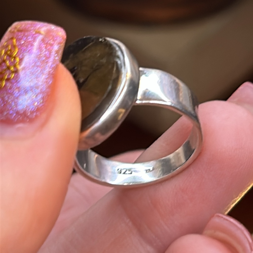 Watermelon Tourmaline Slice Ring - image 5